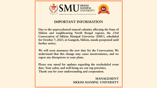 SMU 23rd Convocation Postponed
