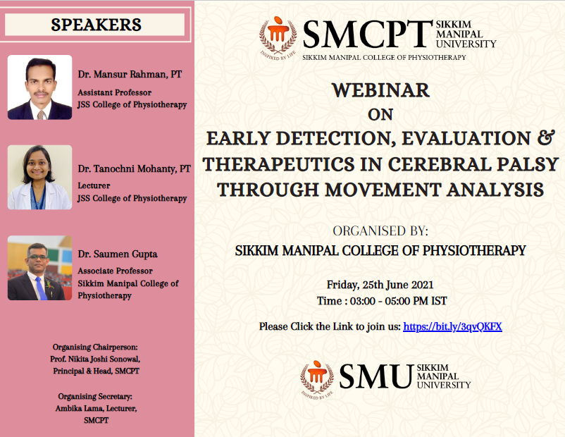 WEBINAR ON EARLY DETECTION, EVALUATION & THERAPEUTICS IN CEREBRAL PALSY THROUGH MOVEMENT ANALYSIS