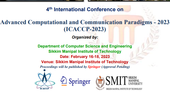 Advanced Computational and Communication Paradigms - 2023 (ICACCP-2023)